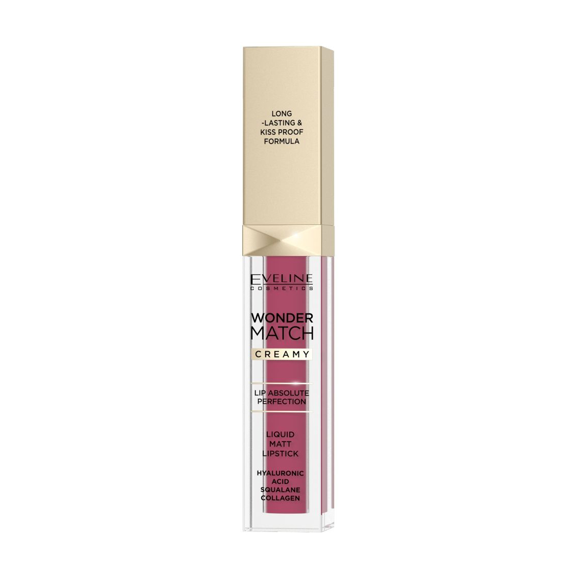Матова рідка помада для губ Eveline Cosmetics Wonder Match Creamy Liquid Matt Lipstick 10 Berry Rose, 6.8 мл